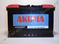 autobaterie AKUMA KOMFORT12V 74Ah L3 640A dle EN - klikněte pro větší náhled