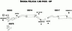 Výfuk  Škoda Felicia 1.9 D pick up tlumič ZD  CZ - klikněte pro větší náhled