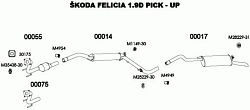 Výfuk Škoda Felicia 1.9 D pick up tlumič ZD CZ - klikněte pro větší náhled