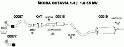 Výfuk Škoda Octavia 1.6 55kw  - 1. díl výfuk - klikněte pro větší náhled