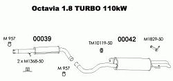 Škoda Octavia 1.8; 2.0 tlumič (ovál)