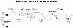 Škoda Octavia 1.4 55kw od 08/2000 tlumič