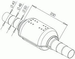 Univerzln katalyztor 1400 - kulat EURO2,3  benzin AC006  - kliknte pro vt nhled